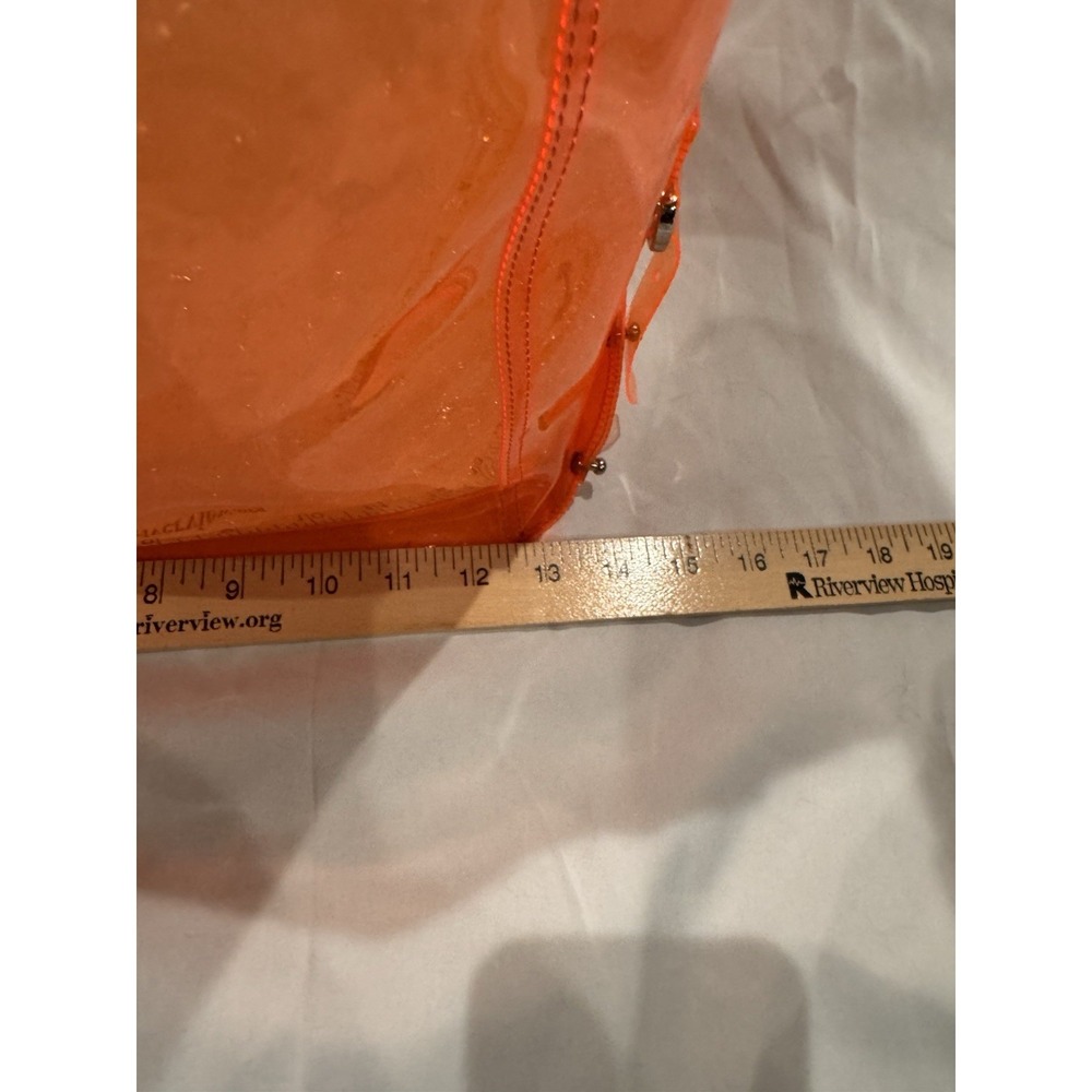 Alexander McQueen Neon Orange Clear PVC Large Tote Bag Silver Hardware - Picture 13 of 15